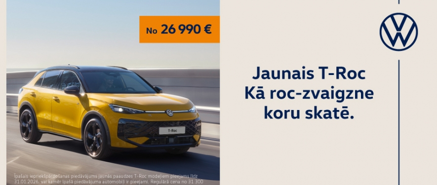 Jaunais Volkswagen T-ROC pieejams pasūtījumiem!